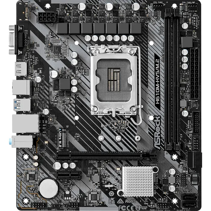 Материнська плата AsRock H610M-HVS/M.2 R2.0 (H610M-HVS/M.2 R2.0) (Socket 1700, Intel H610, Micro-ATX) - фото 2