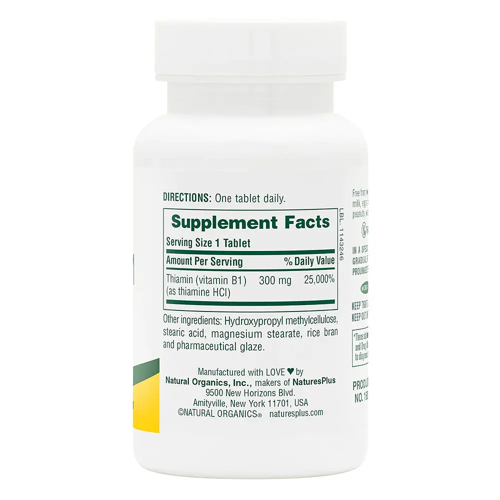 Вітаміни та мінерали Natures Plus Vitamin B1 300 mg, 90 таблеток - фото 2