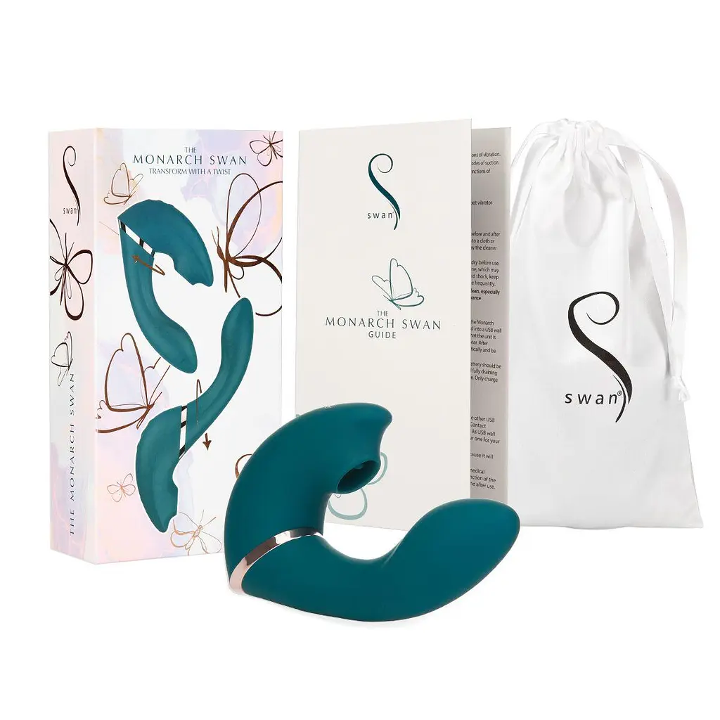 Вакуумний стимулятор клітора Swan The Monarch Teal, повітряно-імпульсний, водонепроникний IPX7 - фото 8