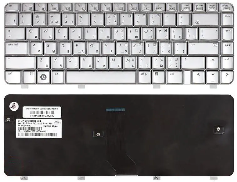 Клавіатура для ноутбука HP Pavilion (DV4-1000) Silver - фото 3