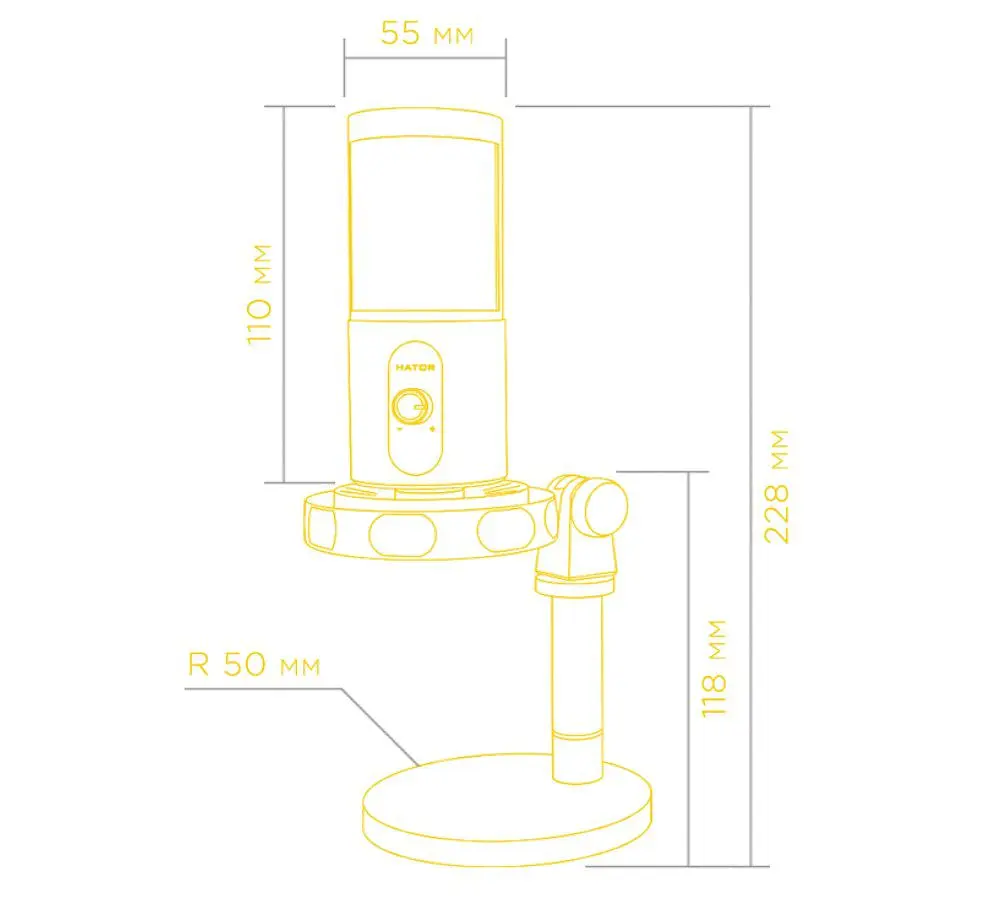 Мікрофон конденсаторний HATOR HTA510 RGB Signify USB Black - фото 9