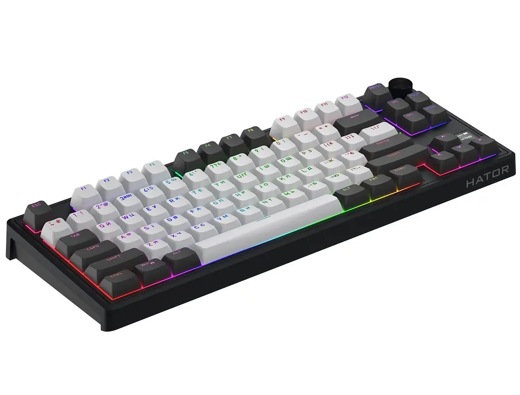 Клавіатура ігрова механічна HATOR HTK-4180 Wireless UA Skyfall 80 PRO Black-White Aurum Vanila Silent switches - фото 3