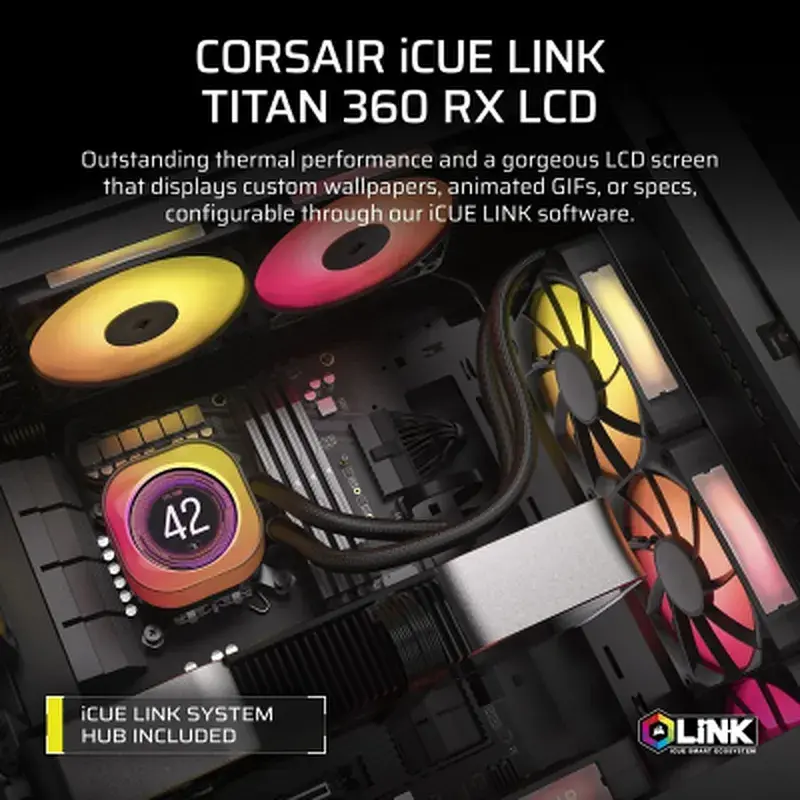 Система рідинного охолодження Corsair iCUE LINK TITAN 360 RX LCD (CW-9061023-WW) - фото 7