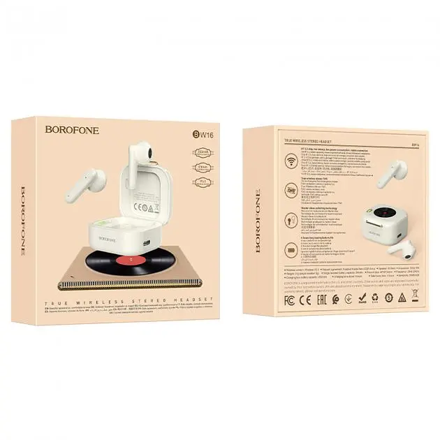Блютуз Стерео Гарнитура Borofone BW16 Белый - фото 3