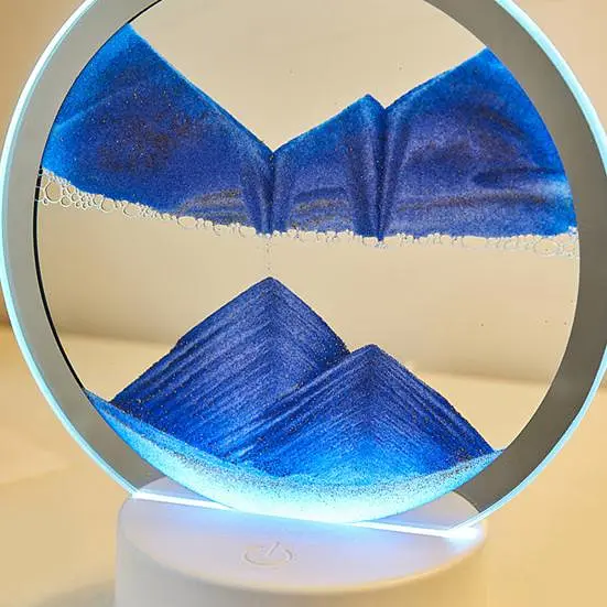 Настільна LED-лампа нічник RGB Пісочний годинник 3D Sandscape. Картина Рухомий пісок - фото 5