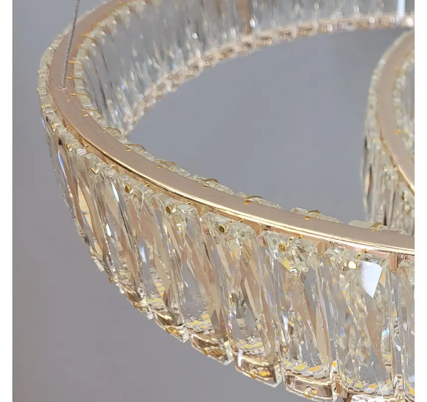 Підвісна кришталева LED-люстра Artlight 555-600GD з переплетеними кільцями, золото, 113 Вт, від 13-20 м² - фото 6