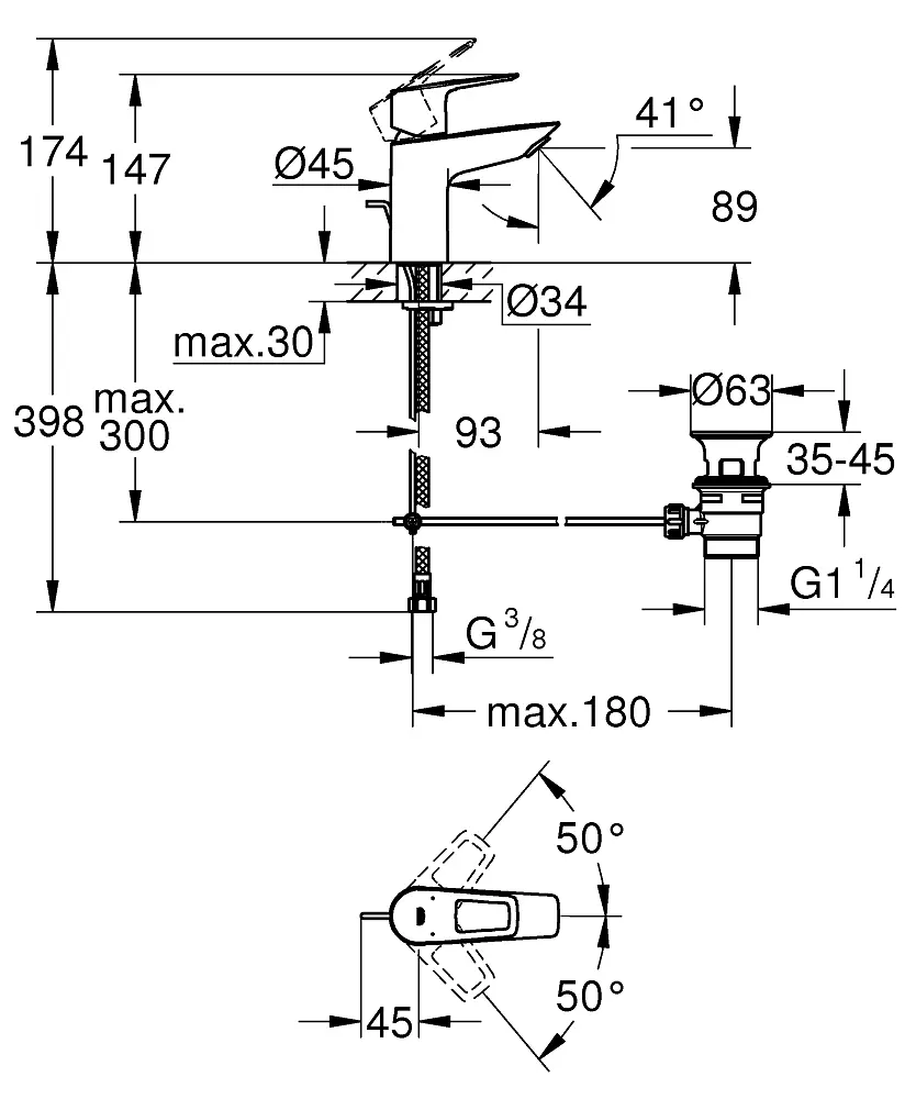 Змішувач для умивальника S-Size Grohe BauLoop New 23335001 Хром - фото 2