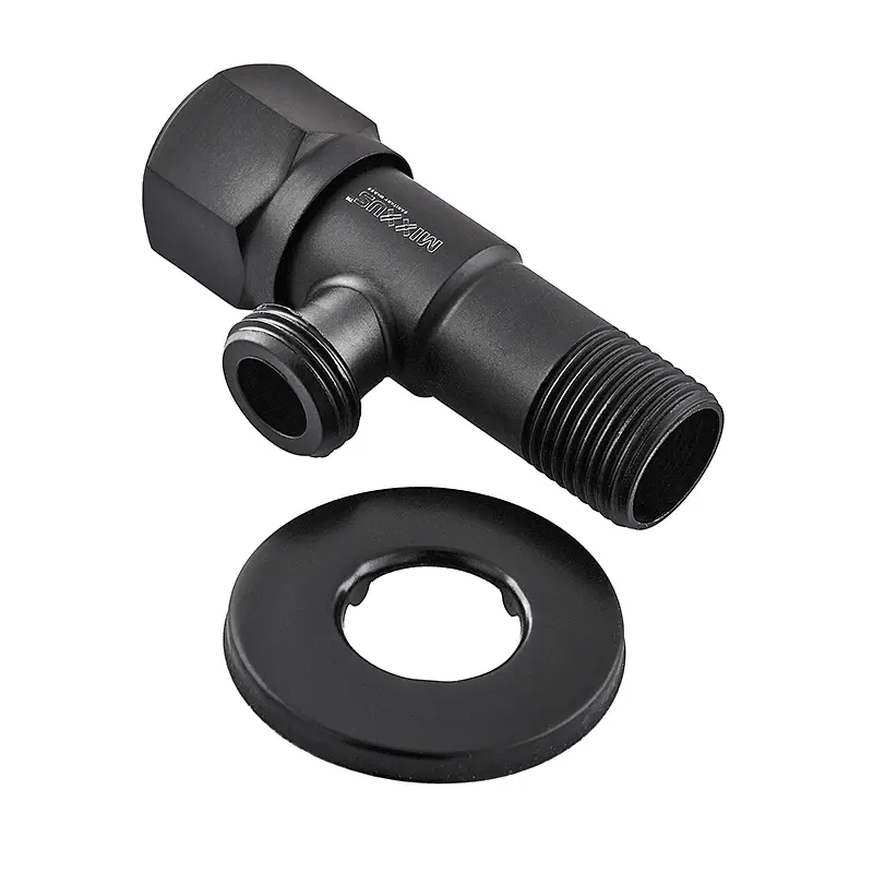 Кран для підключення сантехприладів Mixxus VAL-06-1/2x1/2 з нержавіючої сталі(чорний) black MI6058 - фото 2