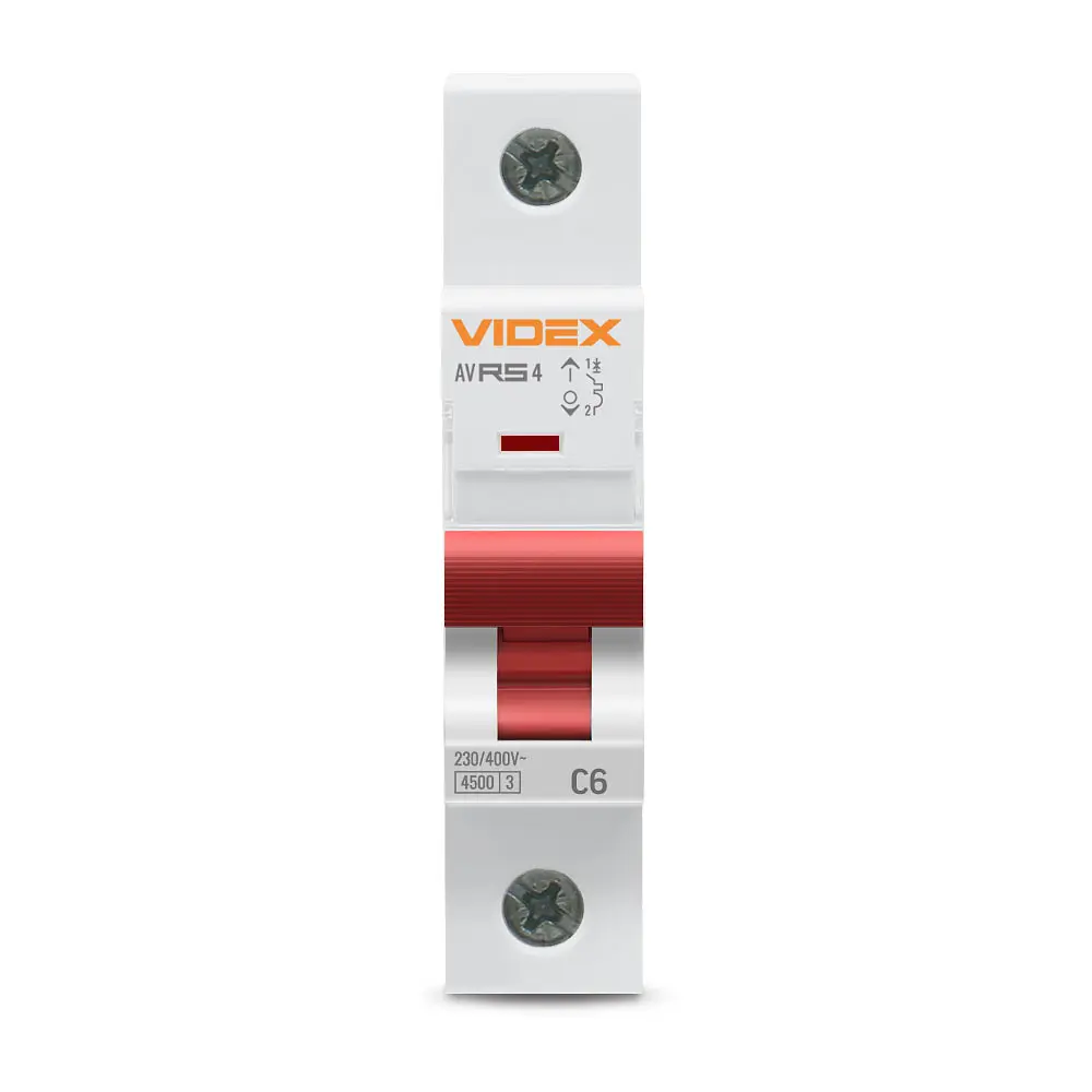 Автоматичний вимикач RS4 1п 6А 4,5кА С VIDEX RESIST VIDEX (26502-000) - фото 2