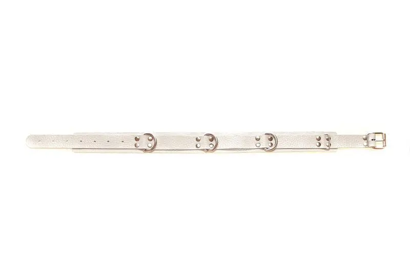 Нашийник Slave Leather Collar White від sLash - фото 2