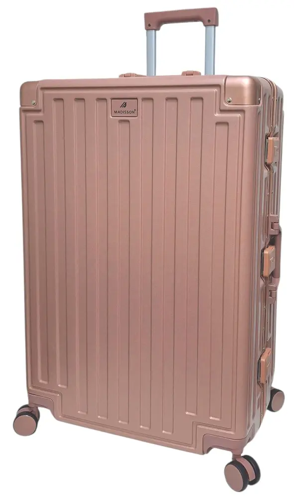 Валіза велика L Madisson Snowball 66503 L 74x49x31 см 100% полікарбонат на клямках Рожеве золото