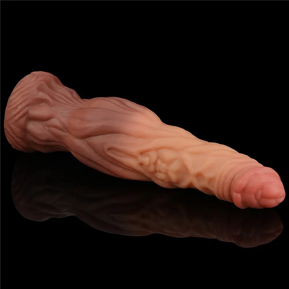 Фалоімітатор Dual-Layered Silicone 9.5" Nature Cock 24.5 см коричневий - фото 2