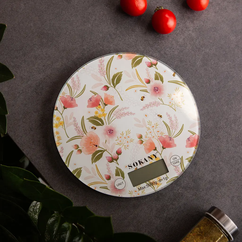 Кухонные настольные электронные весы Sokany SK-19023 для взвешивания продуктов LCD-дисплей до 5 кг Белый - фото 4