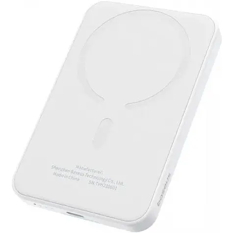 Аккумулятор внешний магнитный Baseus Magnetic Mini Wireless Fast Charge 20W 5000 mAh белый P10022107223-00 - фото 2