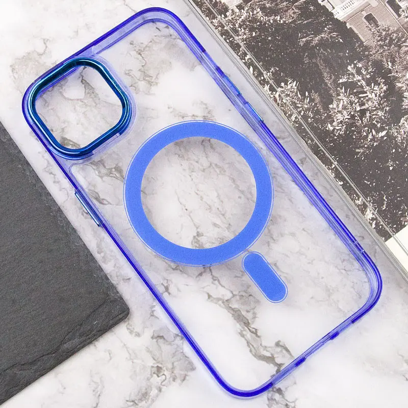 Чохол TPU Iris with MagSafe для Apple iPhone 12 Pro Max (6.7) Синій - фото 5