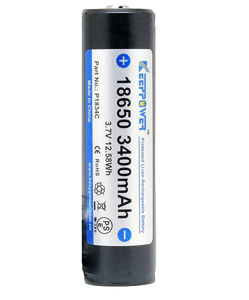 Аккумулятор Keeppower Samsung Li-ion 18650 3400mAh (P1834C) с защитой - фото 2