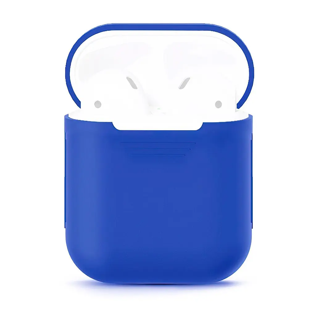 Чехол на Аирподс Синий силиконовый чехол для наушников Airpods 1/2 airpods чехол - фото 2