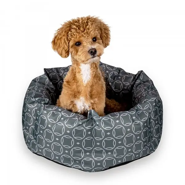 Лежак для собак та котів Barksi Home S круглий Сірий 35x35 см 1212044 - фото 2