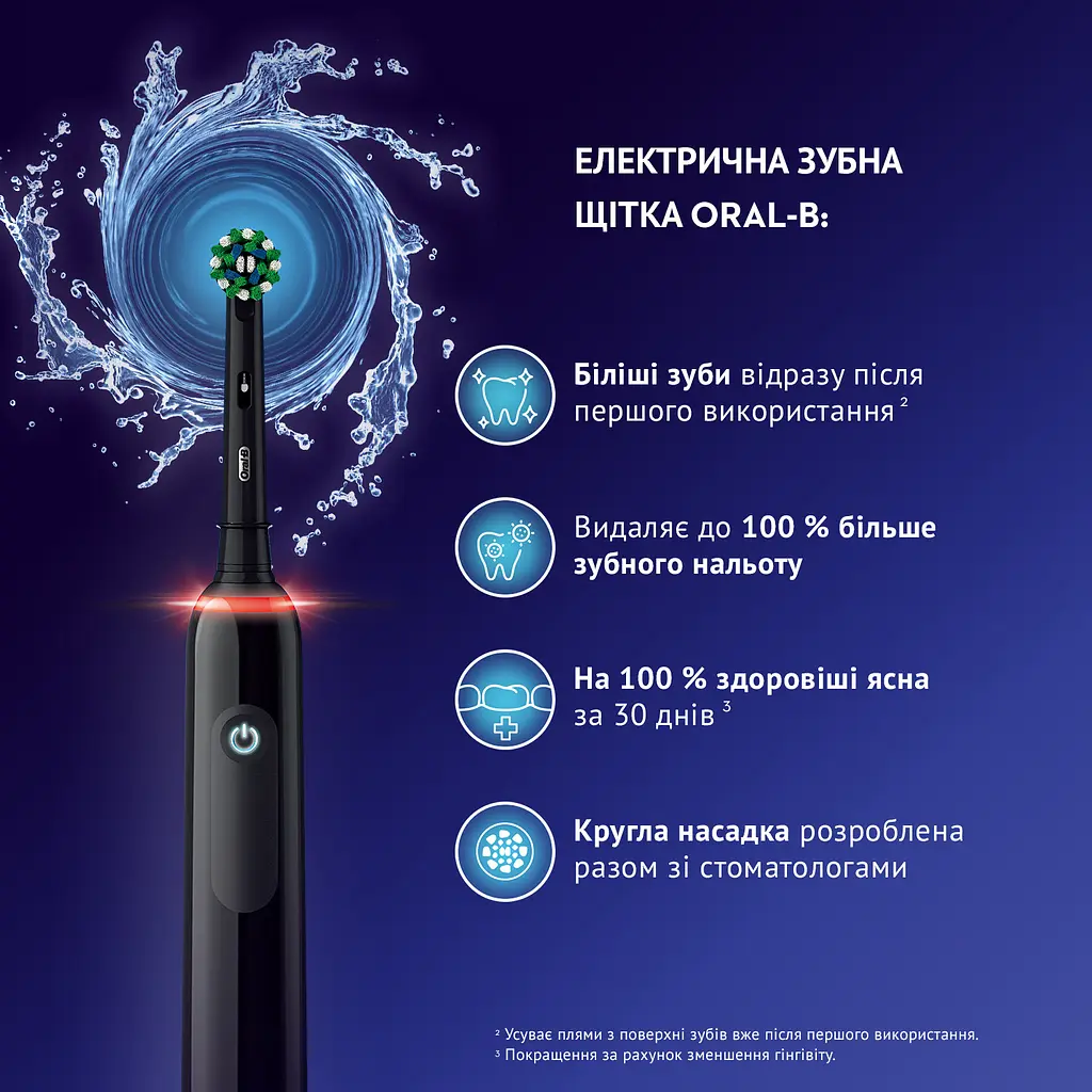 Електрична зубна щітка Oral-B Pro 3 3500 СrossAсtion + футляр, чорна - фото 6