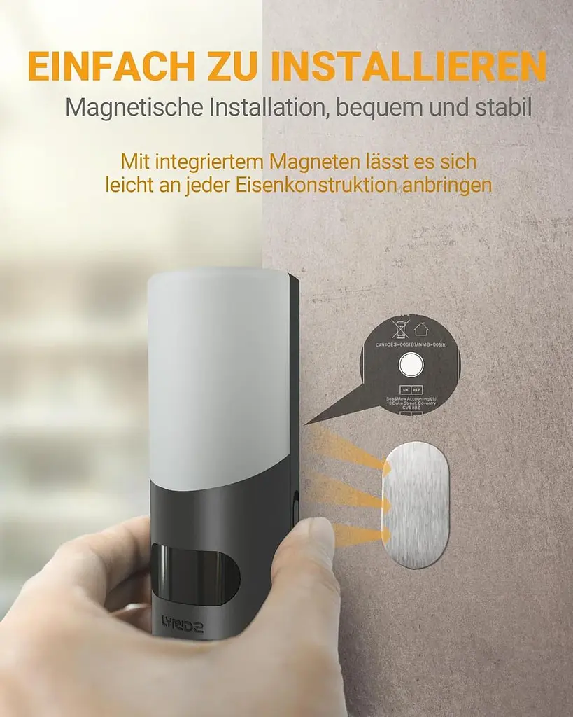 Lyridz Нічник із датчиком руху 2 шт. Теплий білий - фото 4