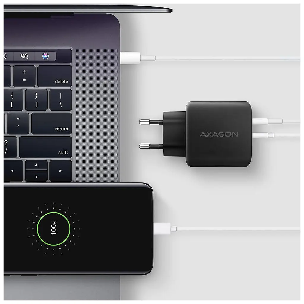 Зарядний пристрій AXAGON 1xUSB QC4.0 + 1xUSB-C PD45W PPS black (ACU-PQ45) - фото 8