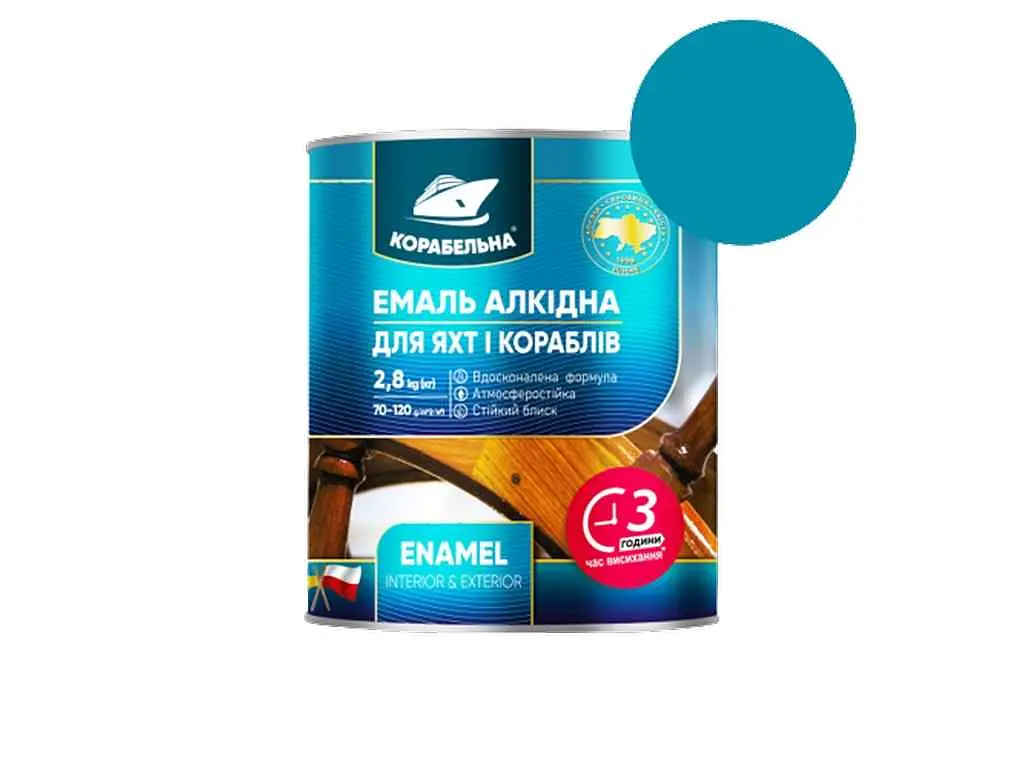 Емаль алкідна ПФ-115 КОРАБЕЛЬНА Яскраво-блакитний 2.8кг