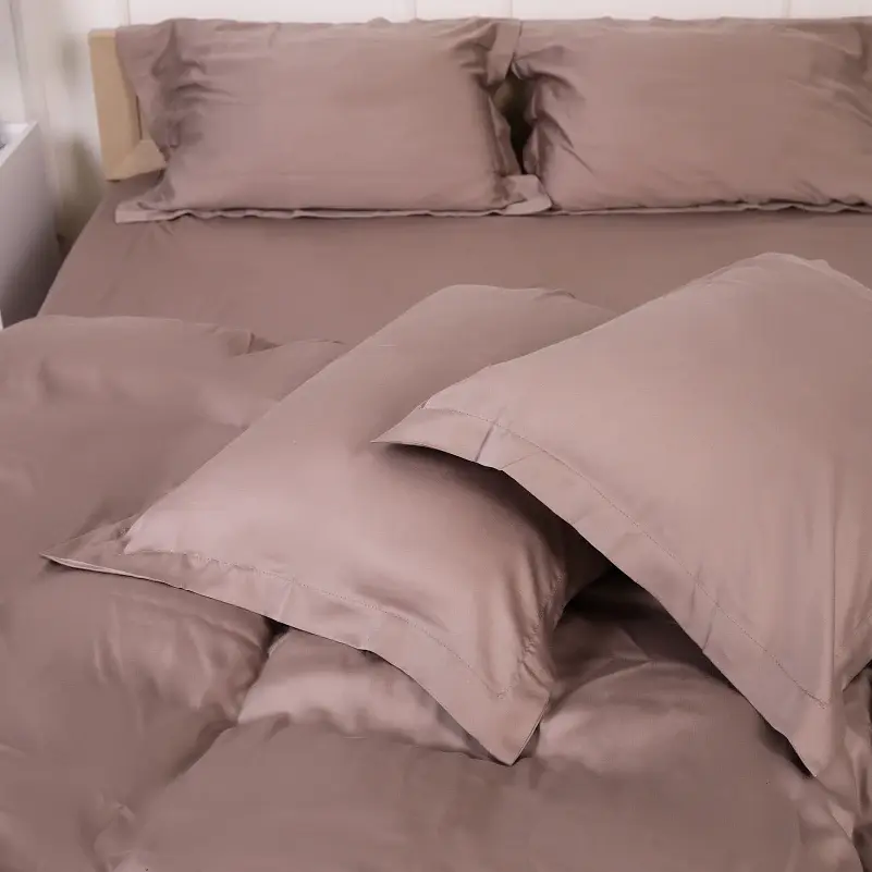 Наволочка MirSon Tencel №08 Beige 45х45 см темно-бежева (2200009637209) - фото 4