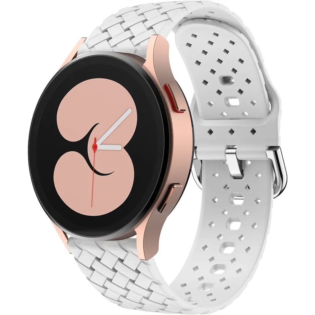 Ремешок для Samsung Galaxy Watch 5 44mm - белый ширина крепления 20мм силикон Watchbands Twist (W30-3WB91937766) - фото 1
