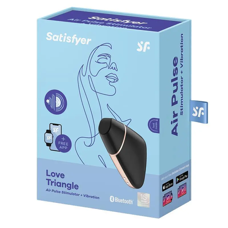 Вакуумный стимулятор клитора с вибрацией Satisfyer Love Triangle черный - фото 7