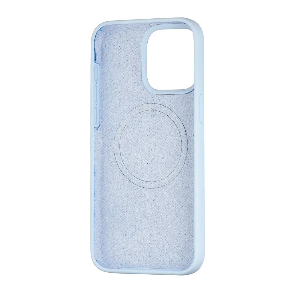 Чохол Silicone Case Full Cover with MagSafe iPhone 15 Pro Max Mist Blue - фото 2