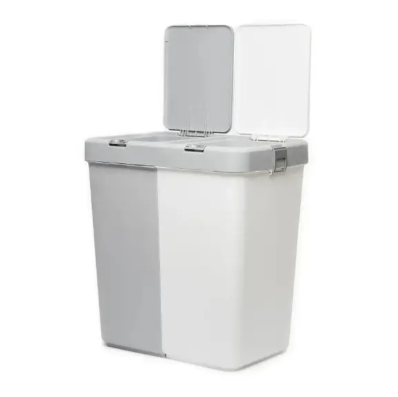 Кошик для білизни Motek подвійний білий/сірий 40+40 л (MT-09) - фото 5