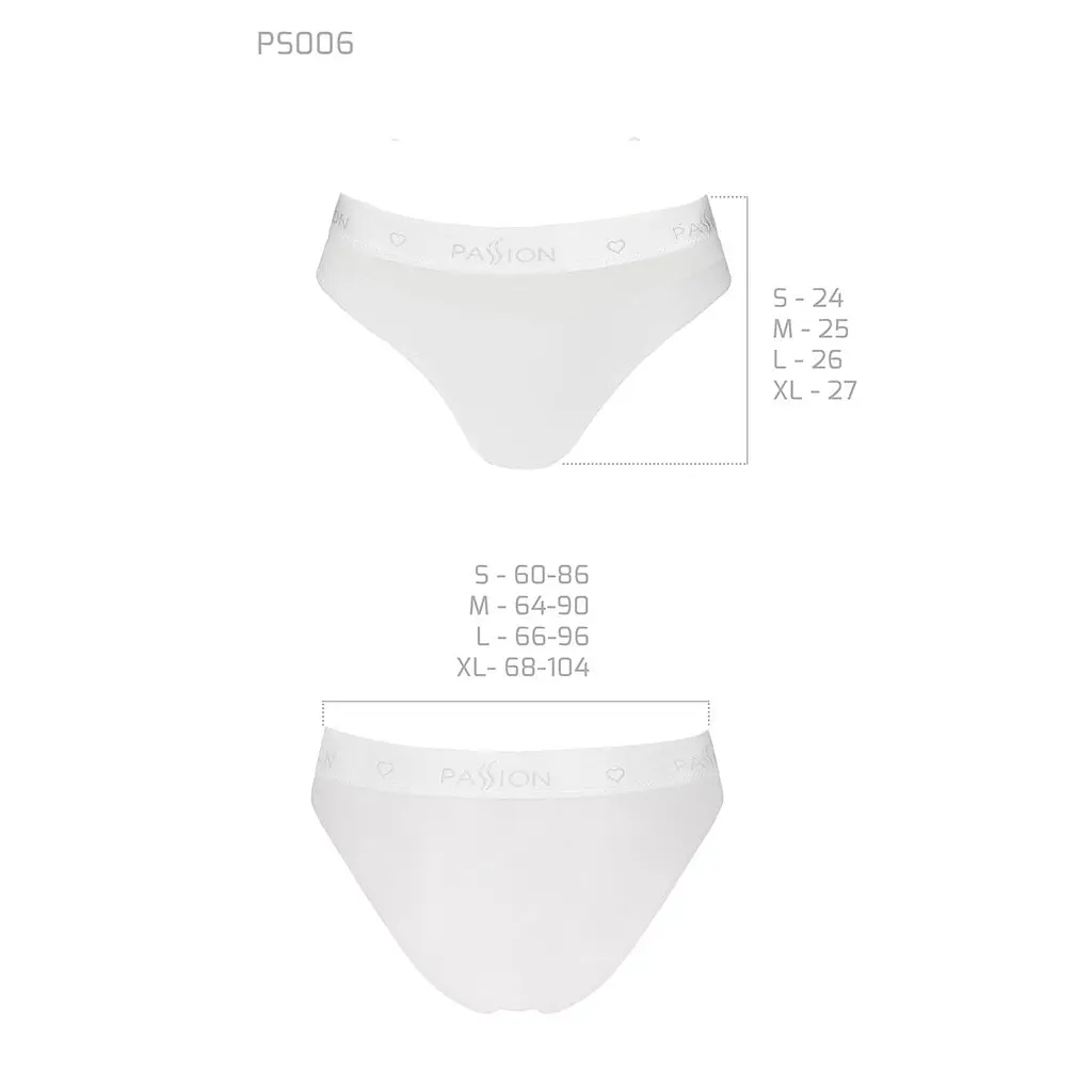 Трусики з прозорою вставкою Passion PS006 PANTIES S, white - фото 5