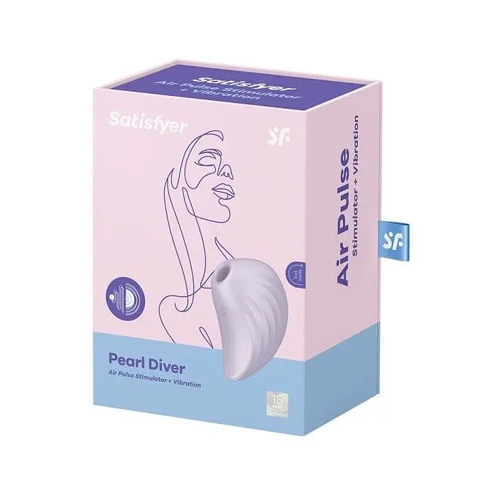 Стимулятор Satisfyer Pearl Diver Вакуумний кліторальний у вигляді мушлі, 9.1х5.1 см фіолетовий - фото 6