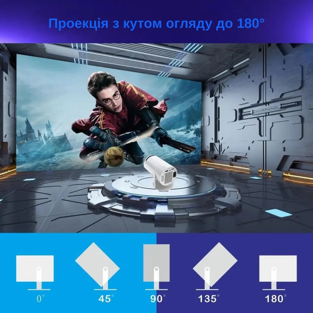 Проектор XON SmartView X-Core 1280x720P, 4K, Wi-Fi, Android, 5200Lm (XVPC1207AB 5576) Чорний - фото 8