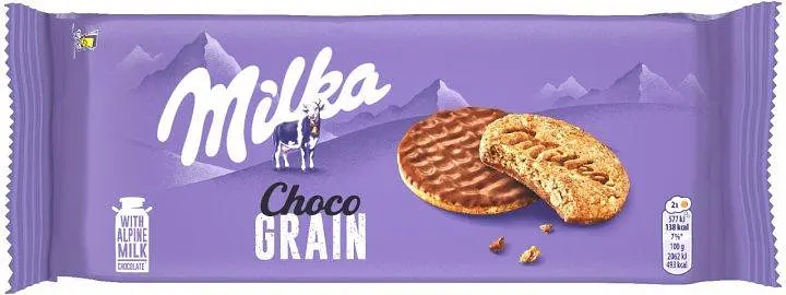 Печиво Milka Choco Grain цільнозернове у шоколаді 126 г