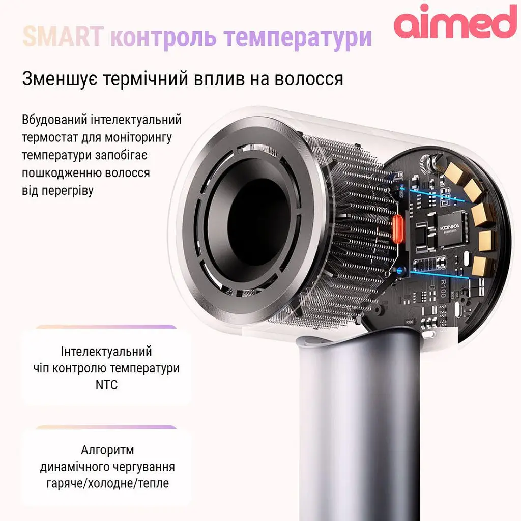 Фен для волосся AIMED Hair Master PRO рожевий - фото 8