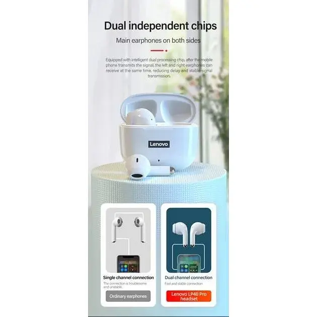 Беспроводные наушники Lenovo LP 40 Pro Bluetooth 5.0 - фото 5