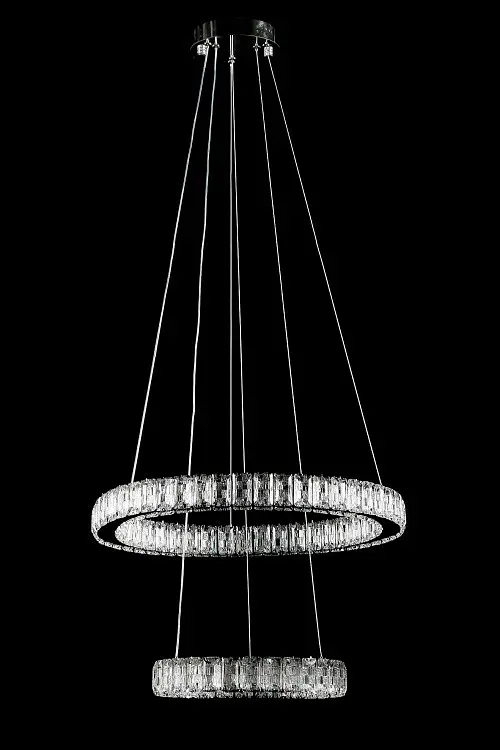 Підвісна світлодіодна люстра Splendid Ray L50603/50+30/2 LED, 2 кільця, пульт, диммер, 80 W - фото 2