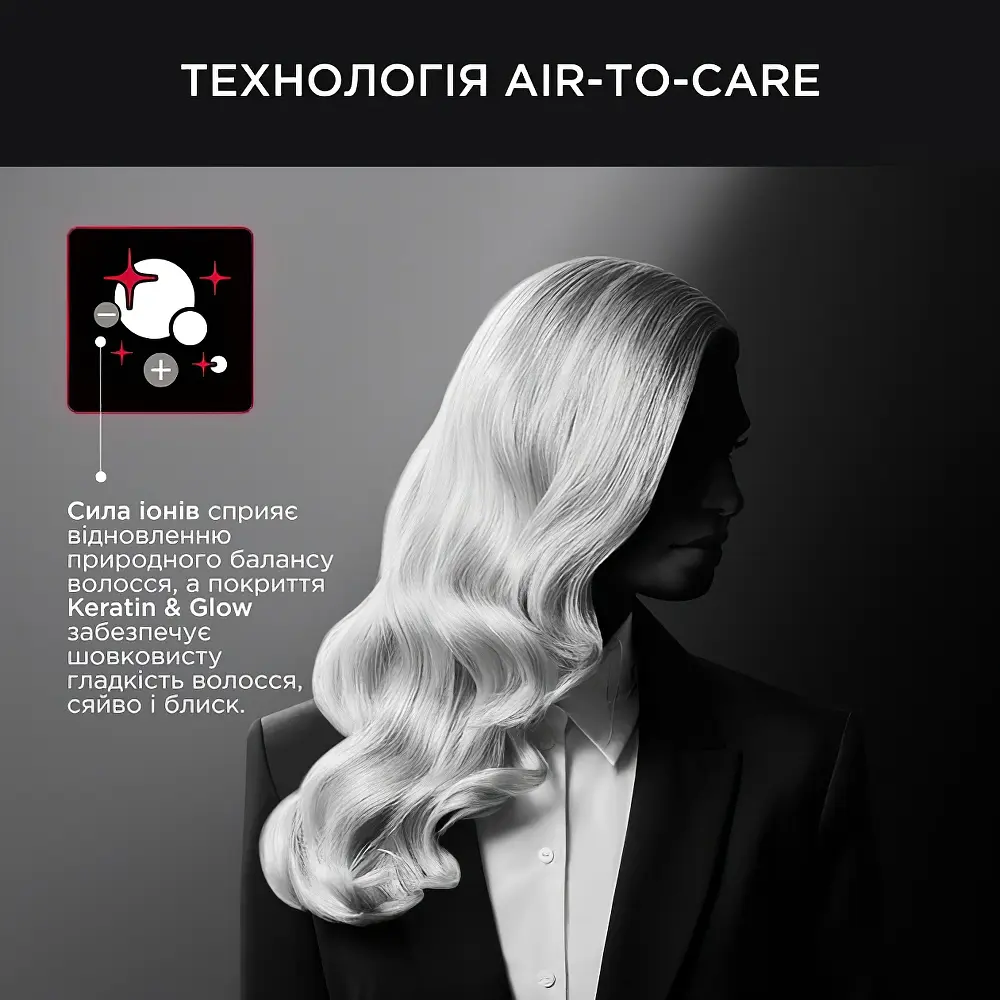 Фен Rowenta Glow Addict 1800 Вт чорний (CV613LF0) - фото 5