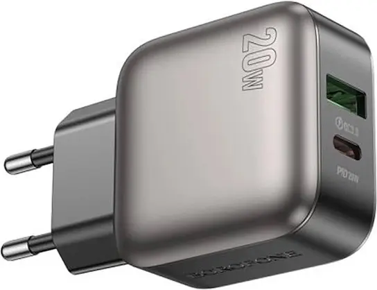 Зарядний пристрій BOROFONE BAS54A Absolute PD20W+QC3.0 charger set C to C black - фото 4