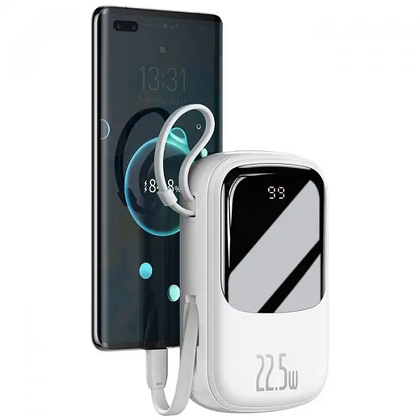 Внешний акб Baseus Qpow Digital Display (With Type-C Cable) 20000mAh PPQD-I02 белый - фото 3