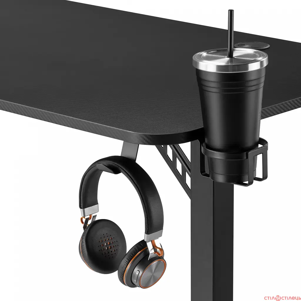 Комп'ютерний стіл GamePro г-подібний чорний (GDC216) - фото 5