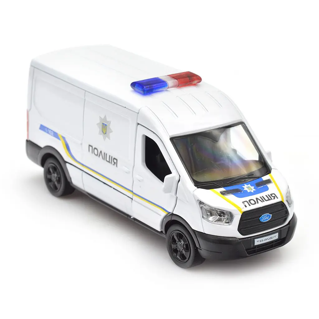 Автомодель TechnoDrive Ford Transit Van 2018 Поліція, 1:32, біла (250343U) - фото 5
