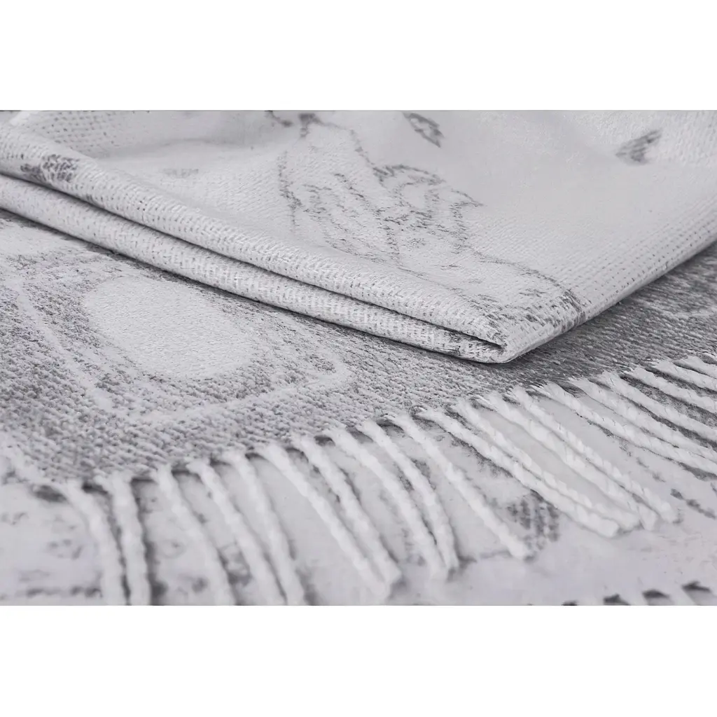 Плед Love You Собаки бавовняний 140х200 см світло-сірий (4144) - фото 3