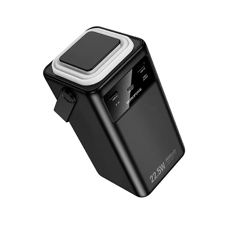 Зовнішній акумулятор BOROFONE BJ65B High 22.5W+PD20W+four-cables power bank(80000mAh) Black (6941991122057) - фото 6