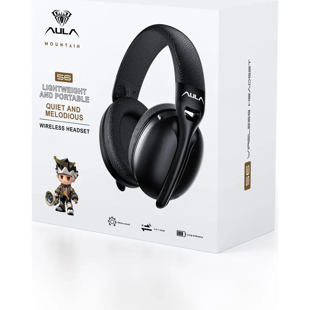 Навушники Aula S6 - 3 in 1 Wired/2.4G Wireless/Bluetooth Black (6948391235554) - фото 8