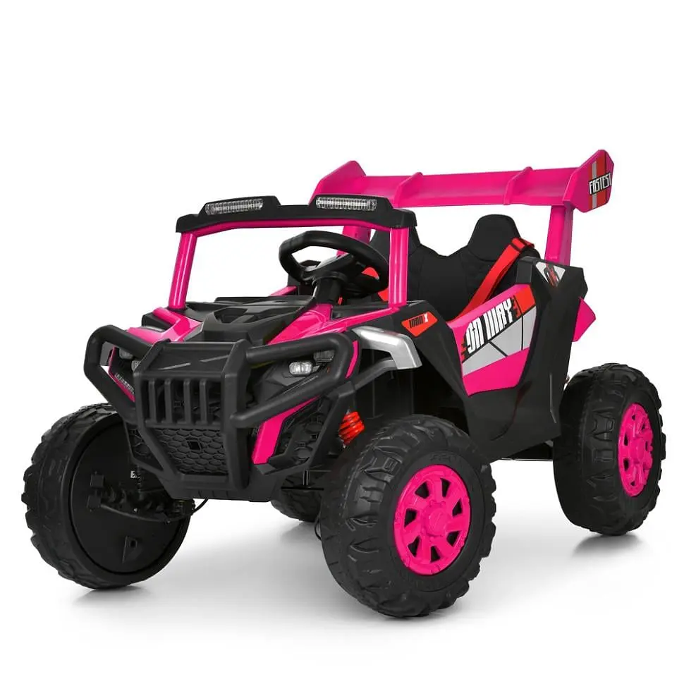 Дитячий електричний джип Bambi Racer 12V одномісний до 30 кг Малиновий (DE-169-E-941)