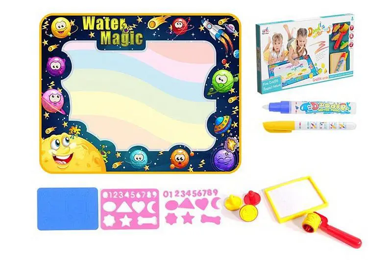 Килимок для малювання водою Water Magic з маркером та трафаретами для дітей 3+ (777-1/2/3/4)