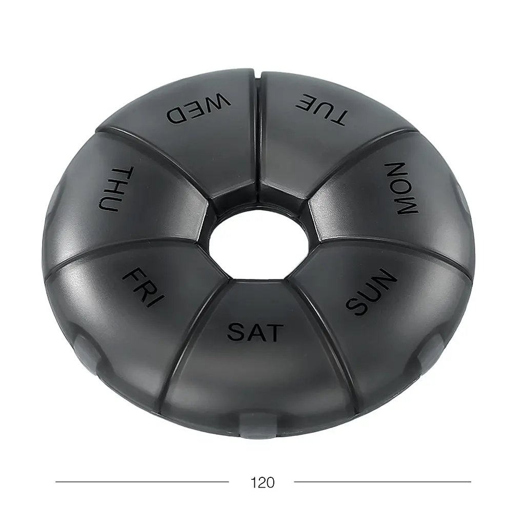 Органайзер для таблеток МВМ My Home на 7 дней 120х120 мм черный (PC-20BLACK) - фото 2