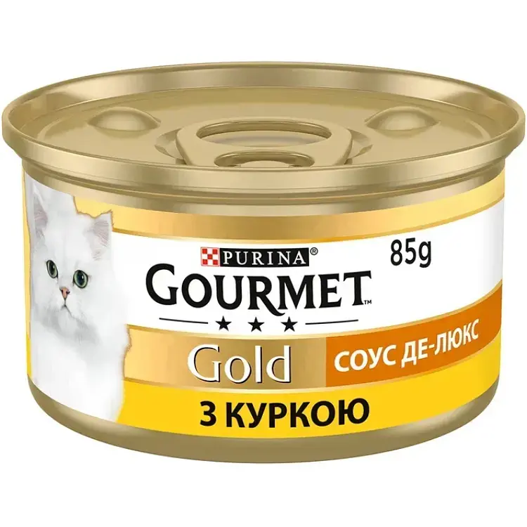 Вологий корм для котів Gourmet Gold Соус Де-Люкс із куркою 85 г